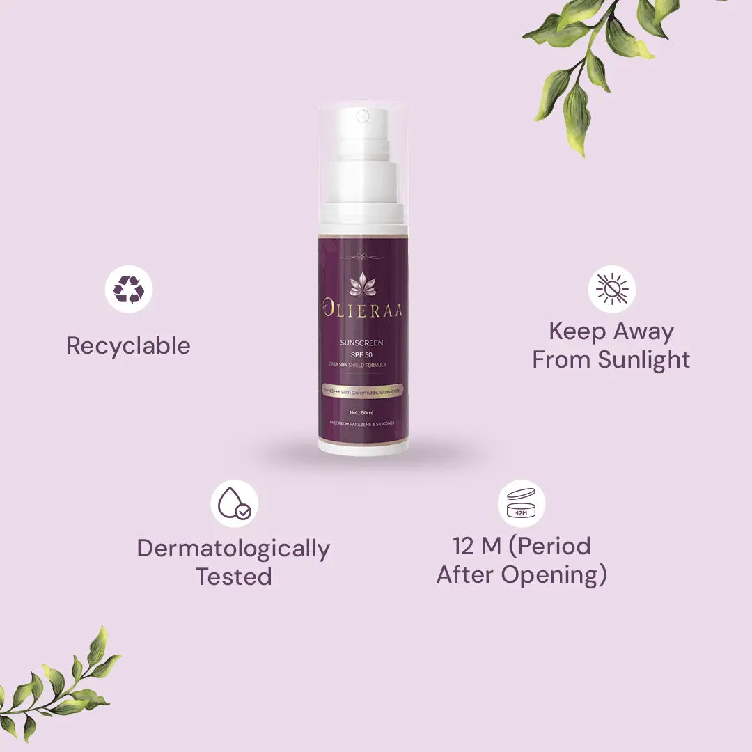 Olieraa® Shield & Bright SPF 50 PA+++ Ceramide Sunscreen